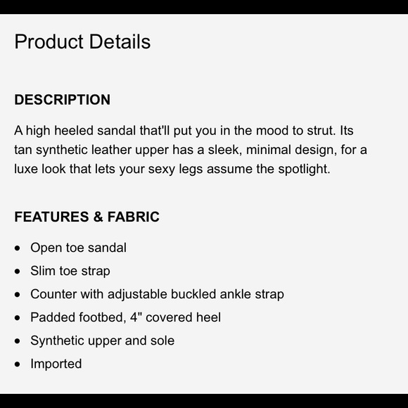 Express Tan Heel Sandals. Size 9 - Picture 2 of 5